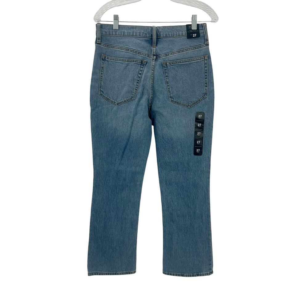J. Crew Mid-Rise Flare Crop Jean in All-Day Stretch Orion Blue Wash Size 27 NWT - Picture 5 of 13
